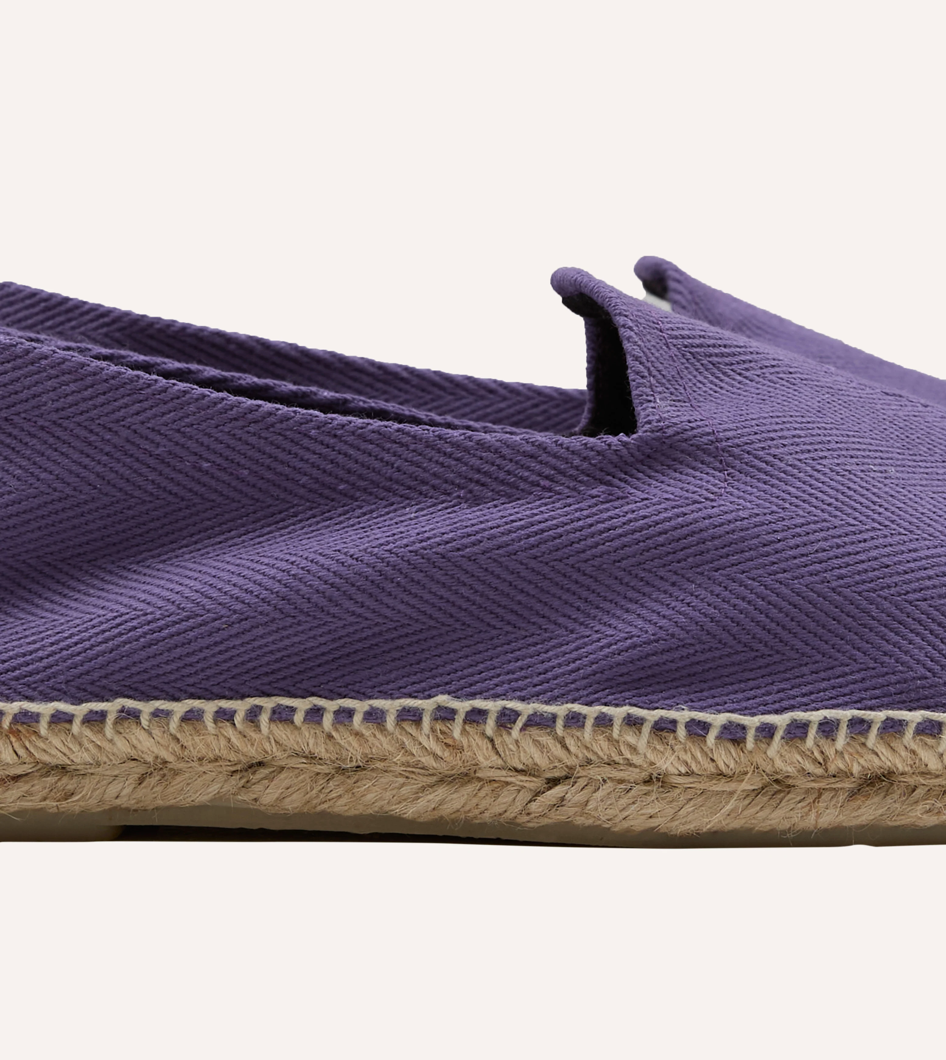 Purple Herringbone Cotton Espadrilles - Image 3