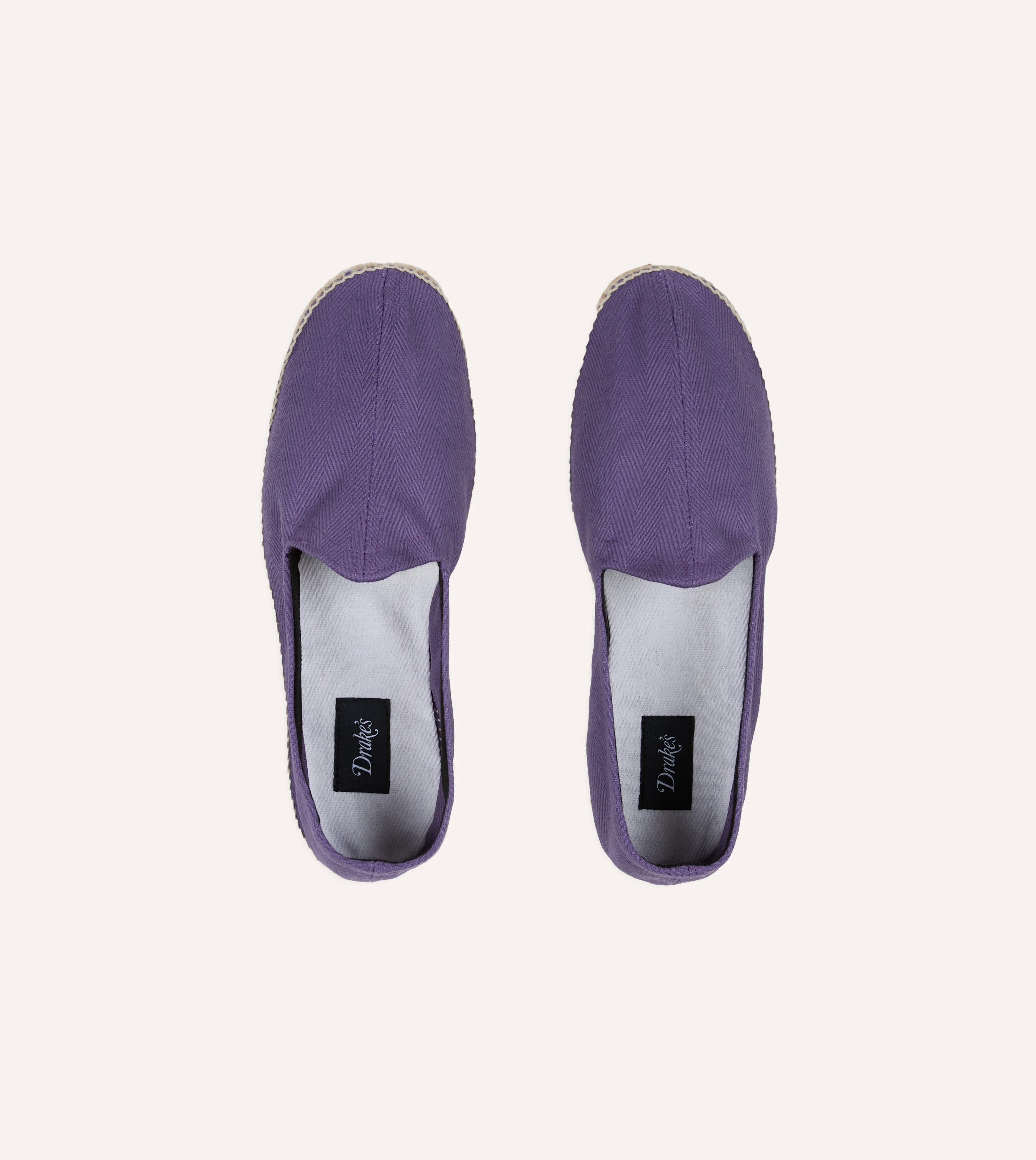 Purple Herringbone Cotton Espadrilles - Image 4