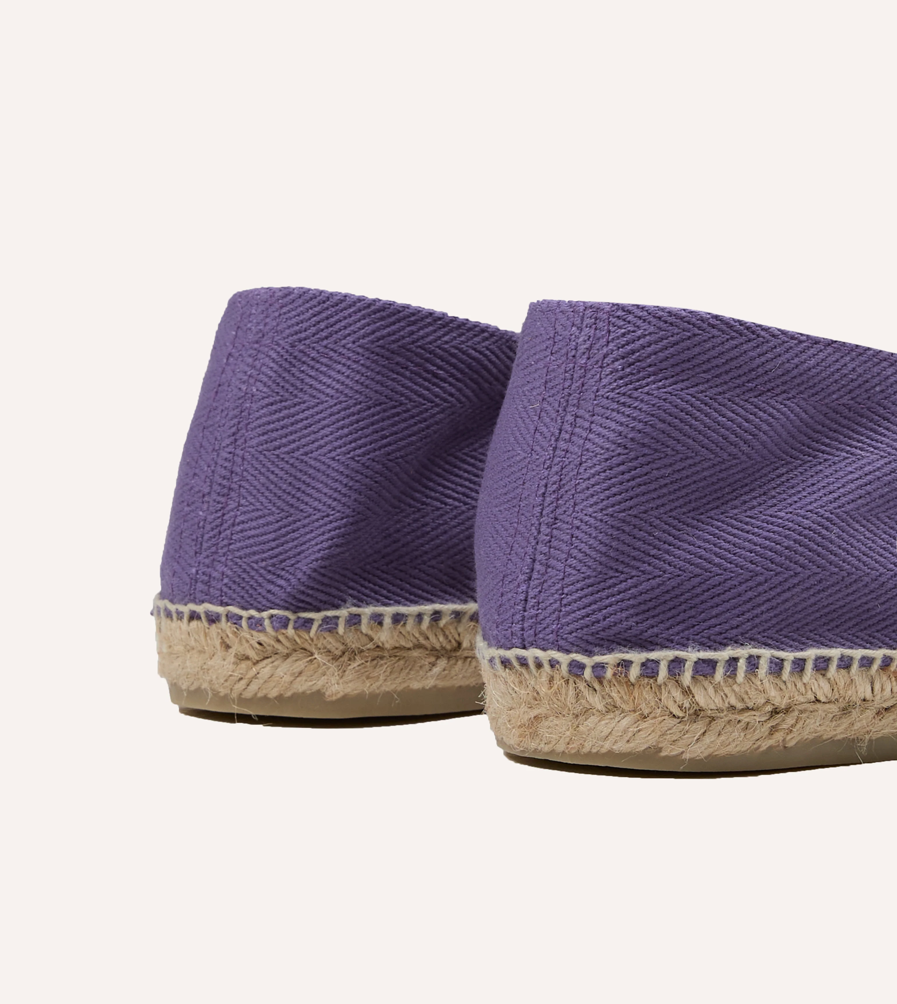 Purple Herringbone Cotton Espadrilles - Image 6