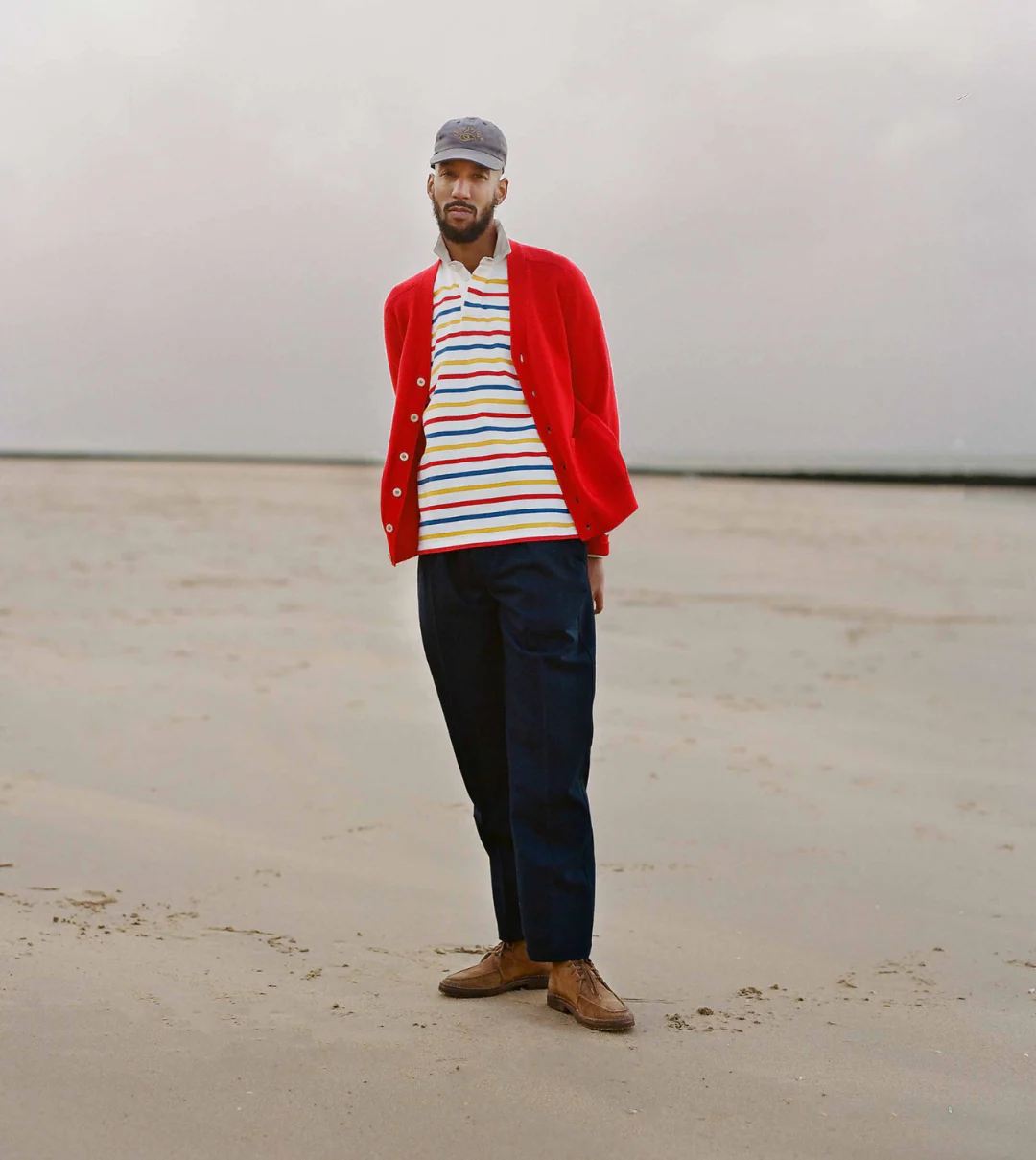 Red Lambswool 6 Button Cardigan - Image 6