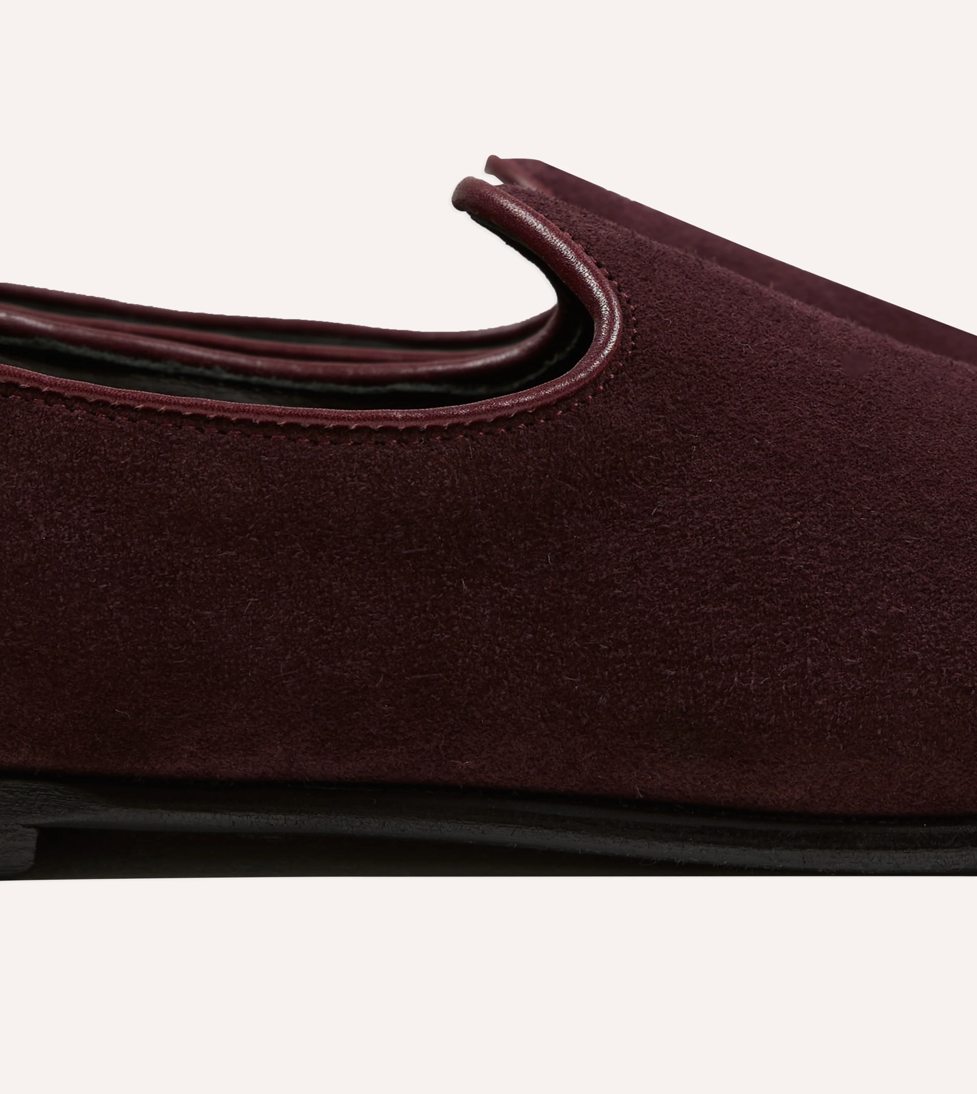 Sabah for Drake's Burgundy Suede Bolo Shoe - Image 3