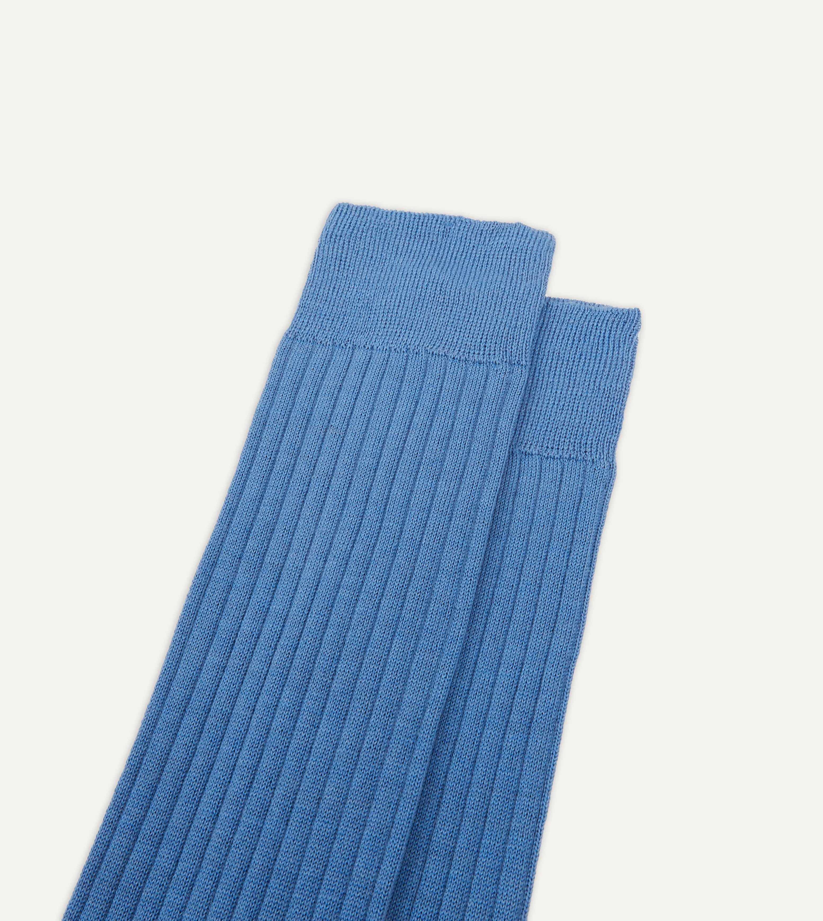 Sky Blue Wool Over-the-Calf Socks - Image 3