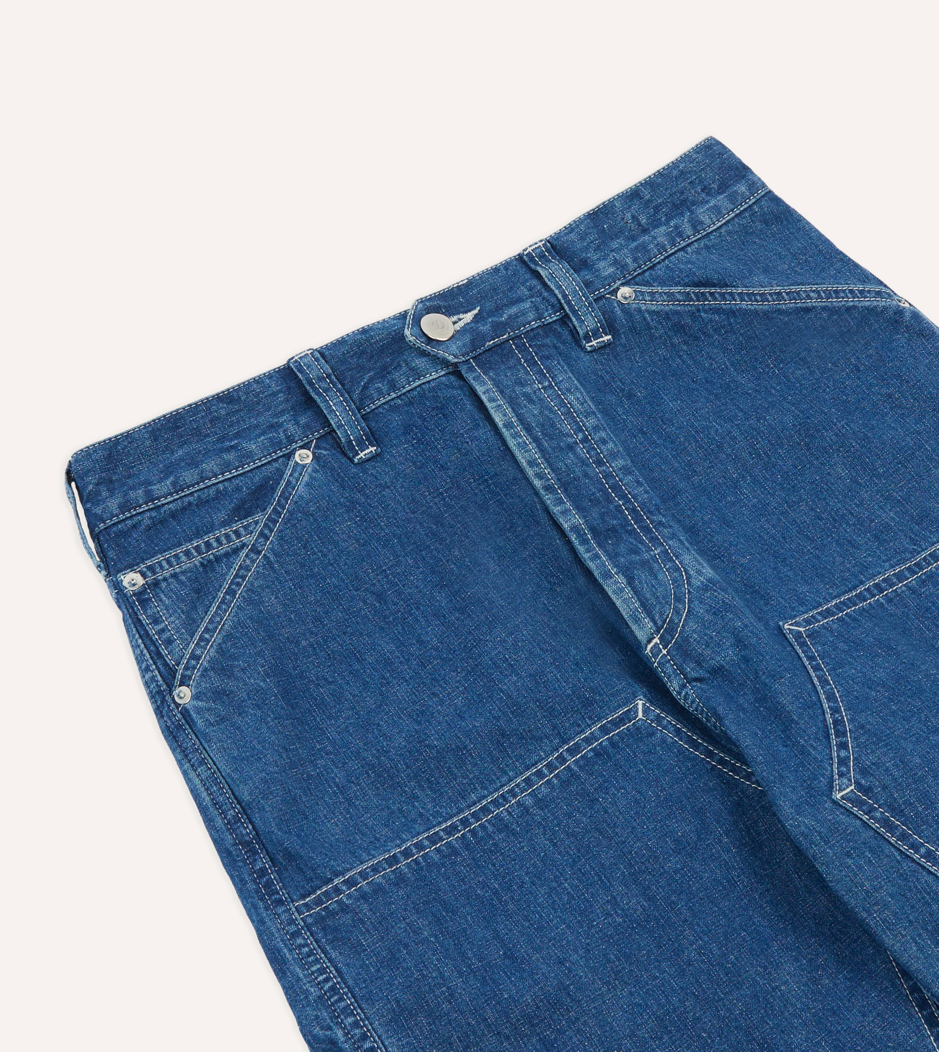 Stone Wash Selvedge Denim Carpenter Pant - Image 4