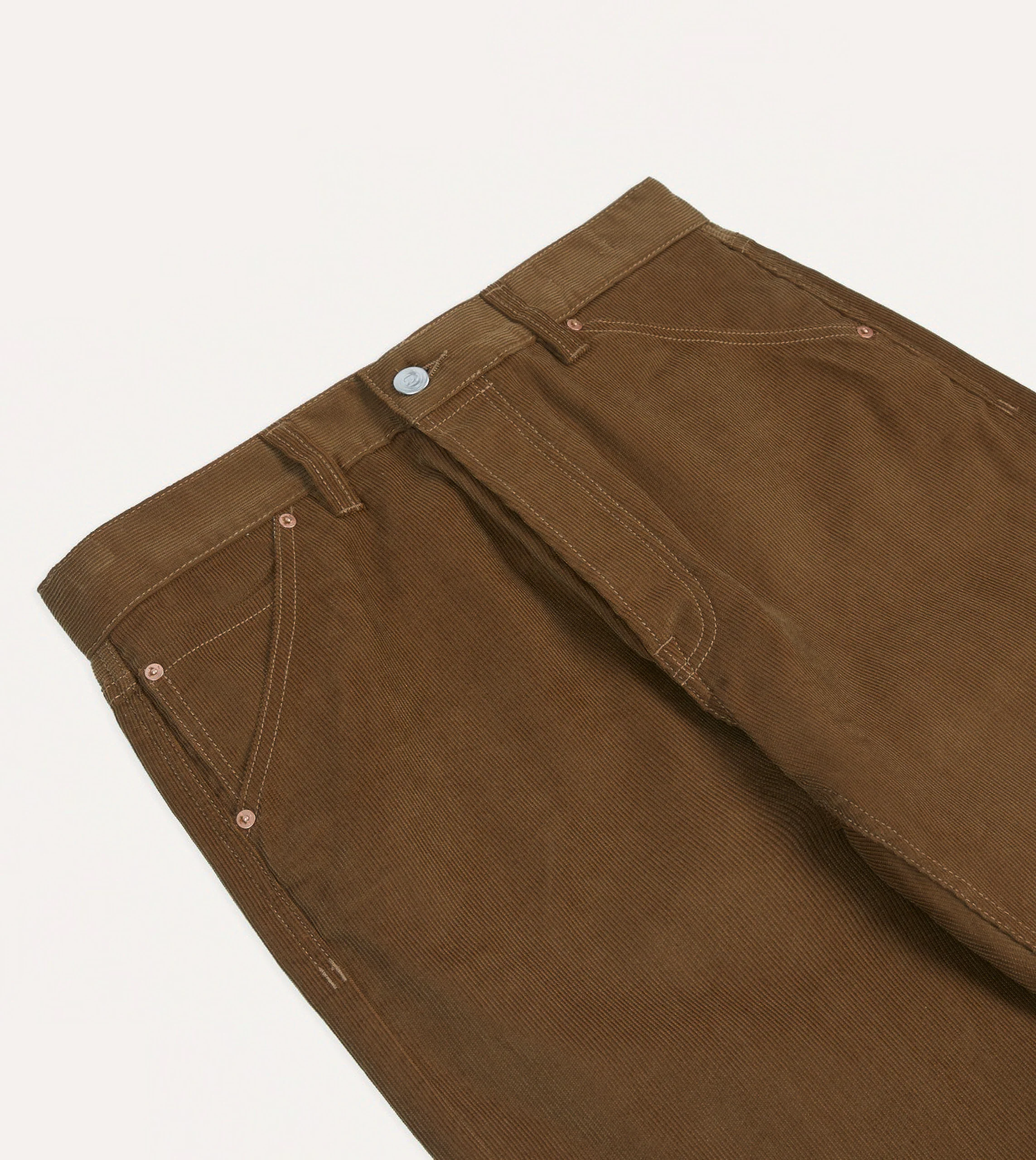 Tan Japanese Selvedge Needlecord Five-Pocket Trousers - Image 4