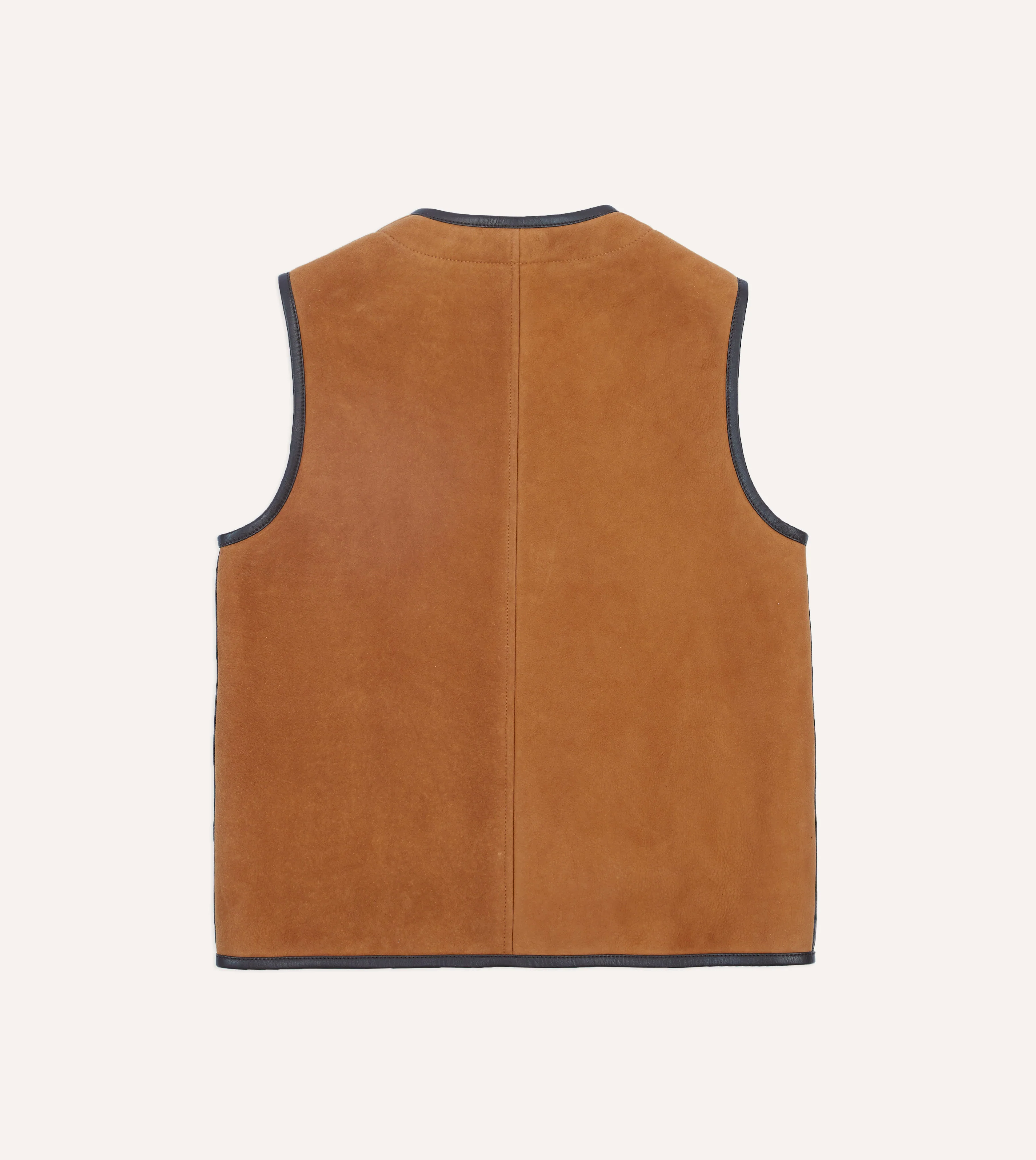 Tan Suede Shearling Vest - Image 7