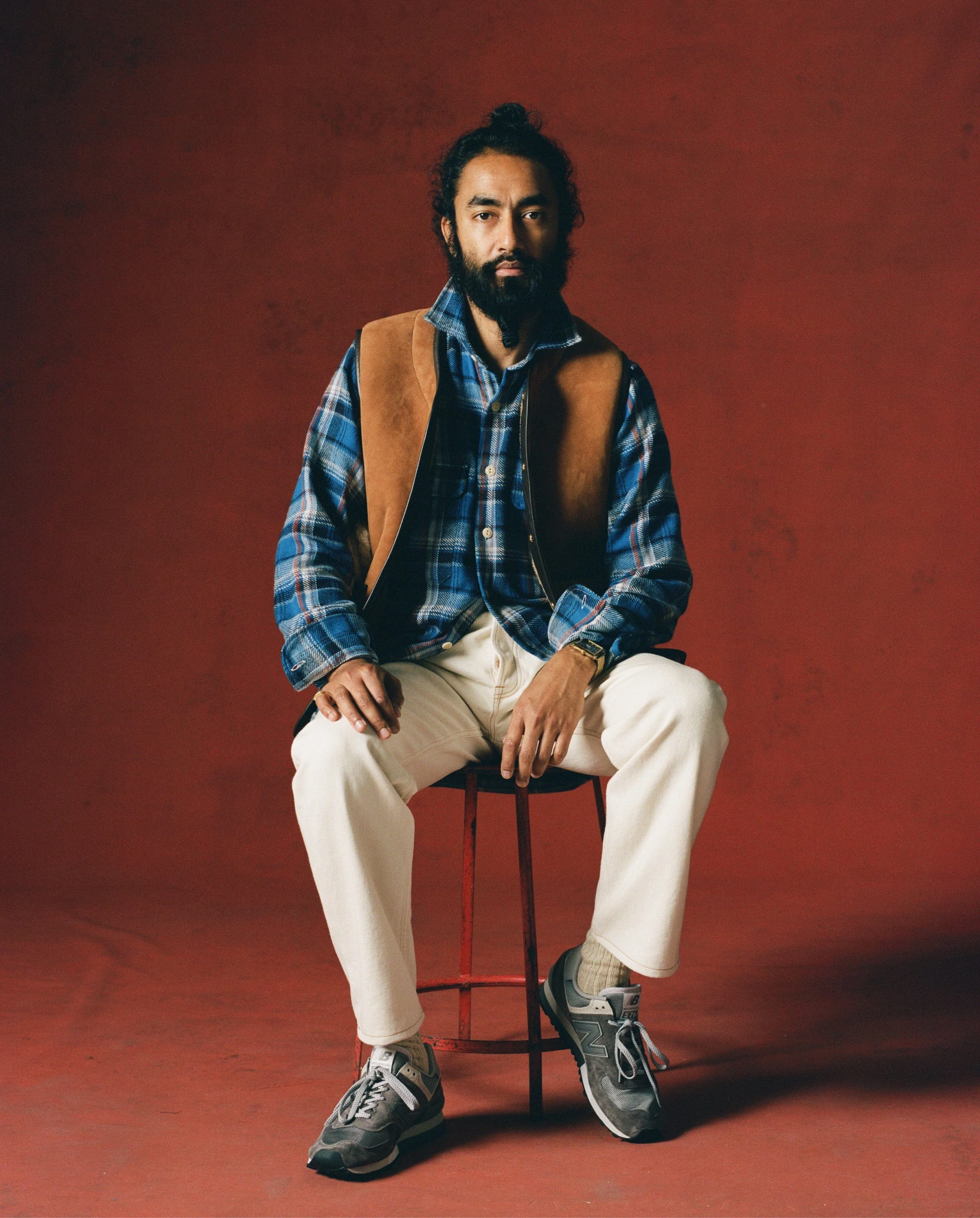 Tan Suede Shearling Vest - Image 8