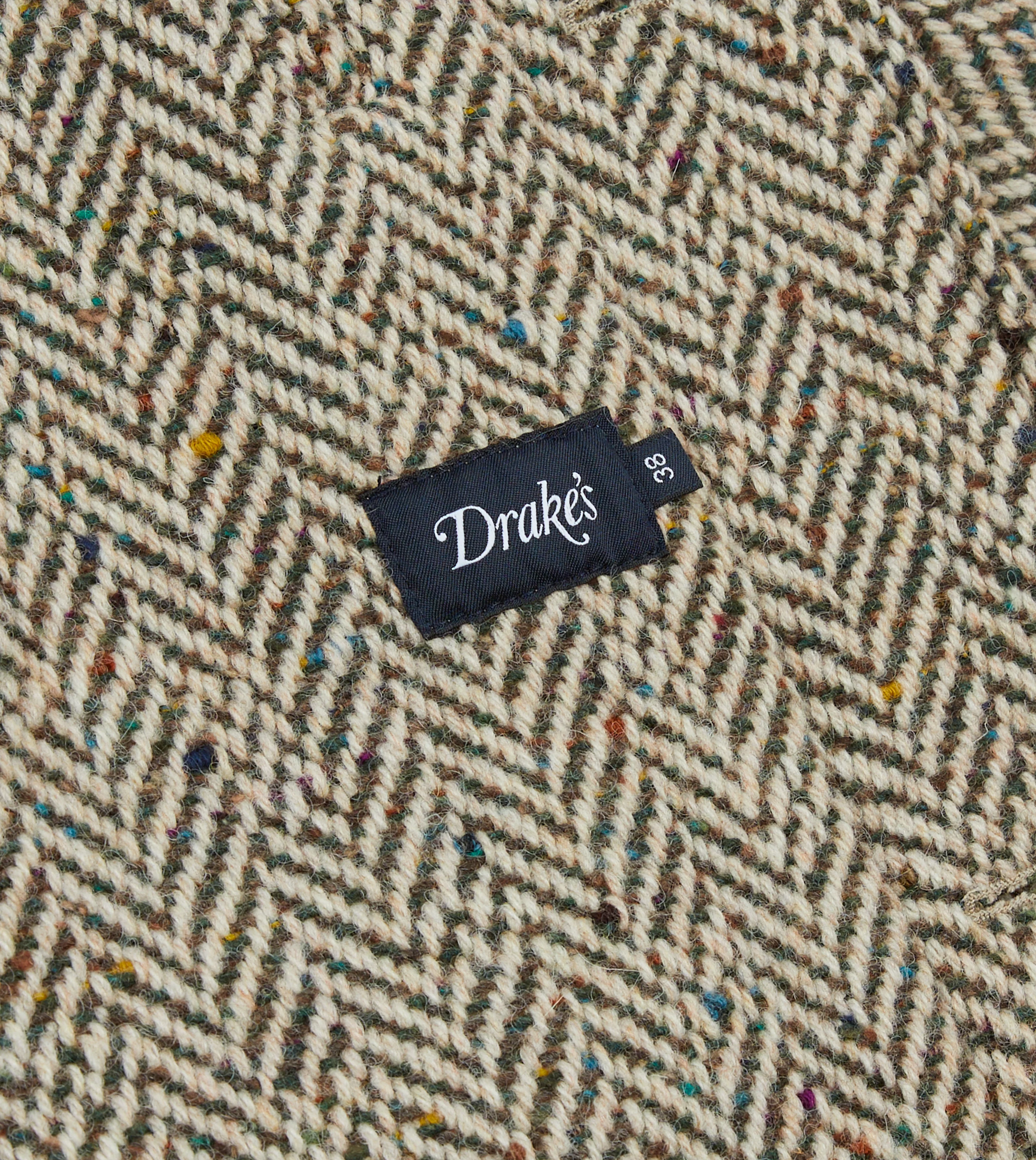 Taupe Herringbone Flecked Wool Raglan Coat - Image 7