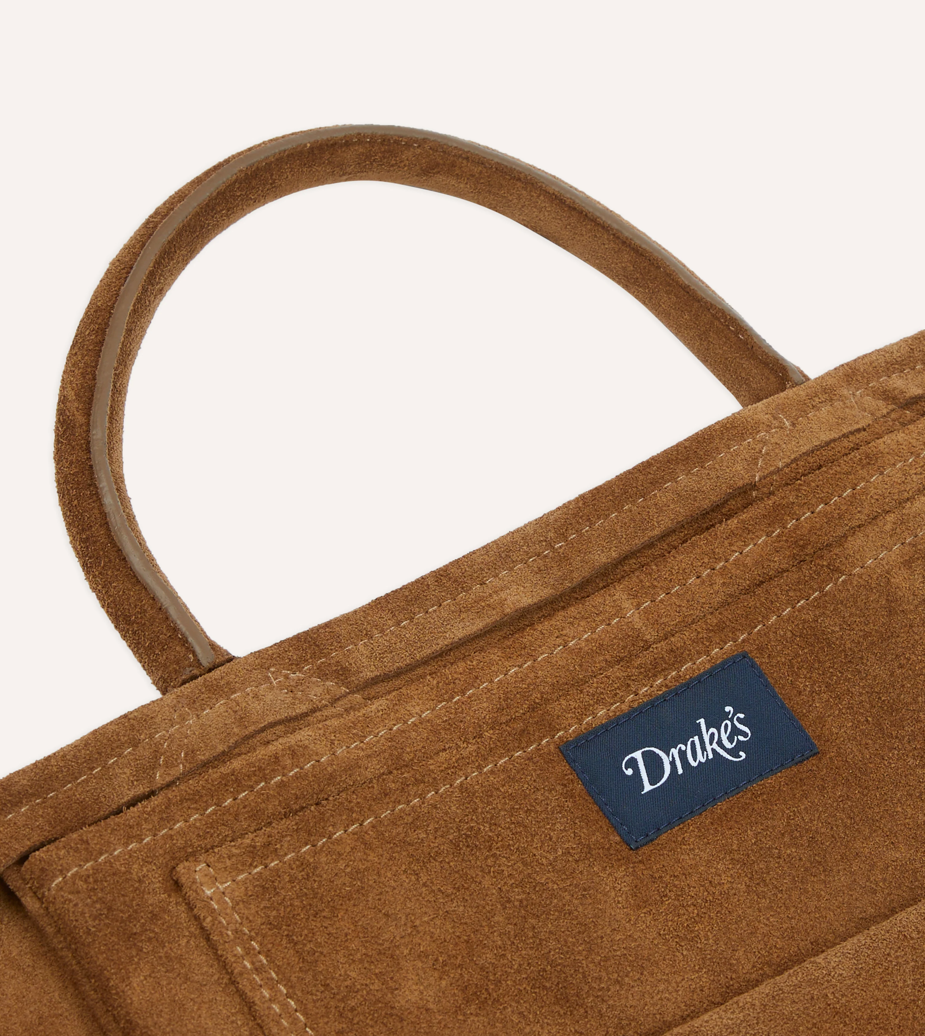 Tobacco Suede Tote Bag - Image 4