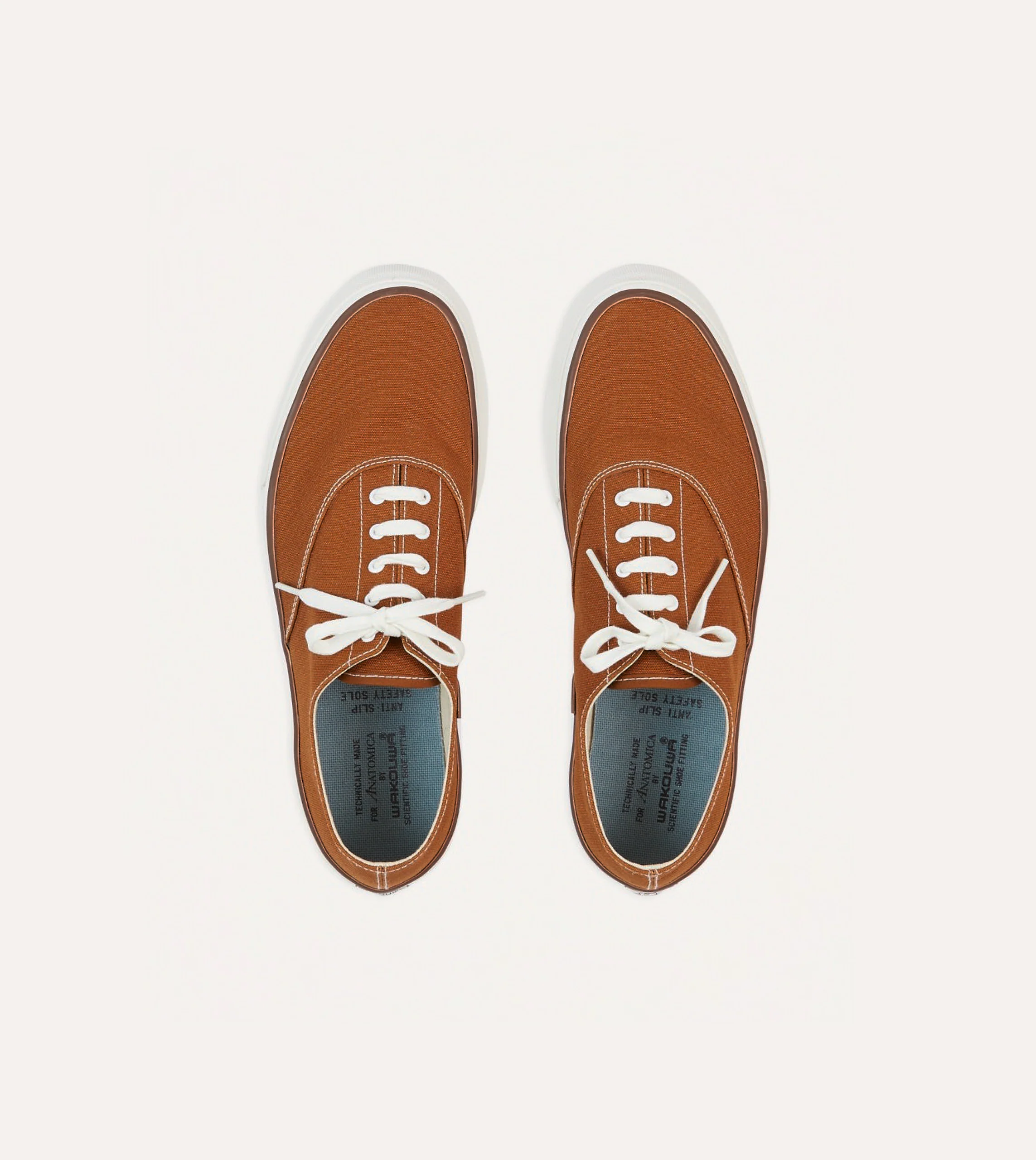Wakouwa by Anatomica Brown Cotton Canvas Oxford Trainers - Image 3