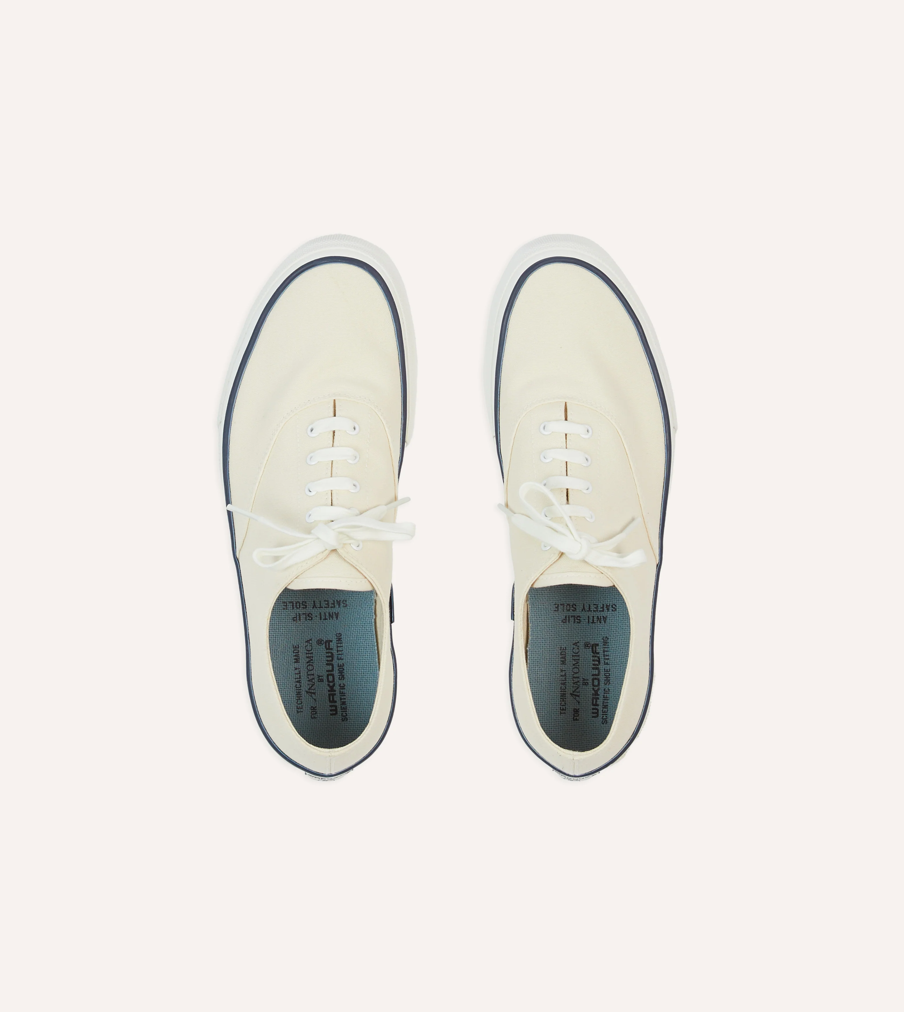 Wakouwa by Anatomica Ecru Cotton Canvas Oxford Trainers - Image 4