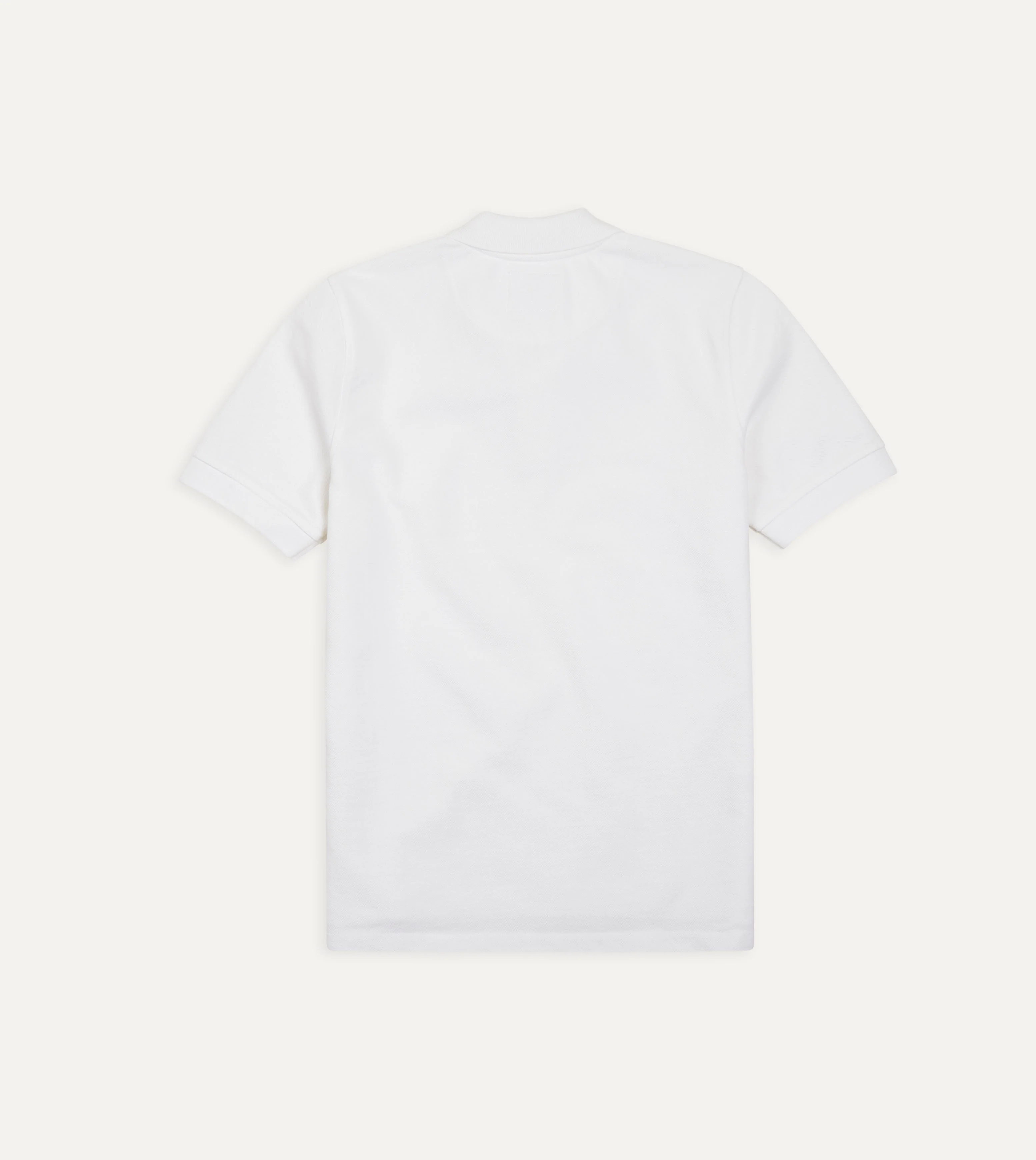 White Piqué Cotton Polo Shirt - Image 4
